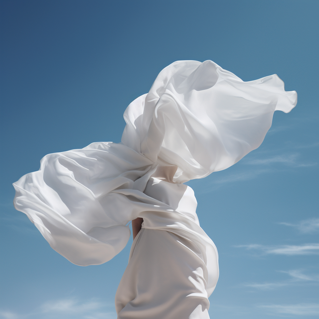 imagem-modelo-feminina-usando-vestido-branco-linho-viscose-vento-voando-tecido