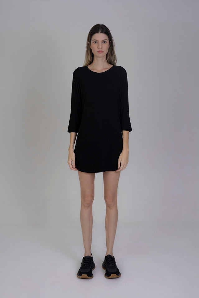 Vestido Viscose Canelado Mixte