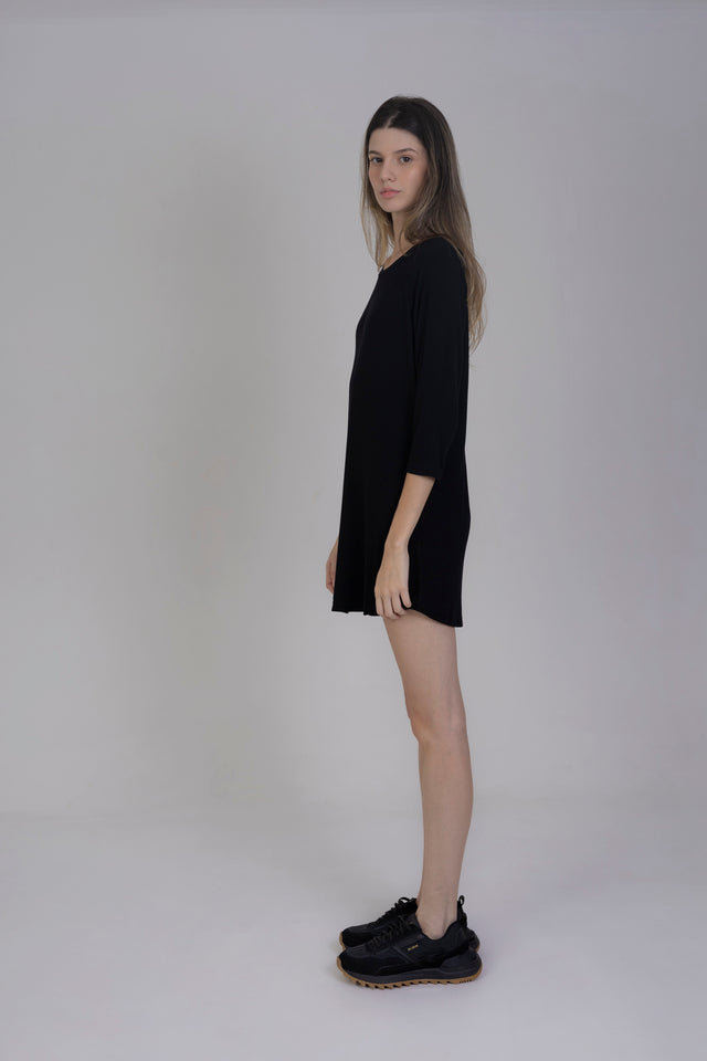 Vestido Viscose Canelado Mixte
