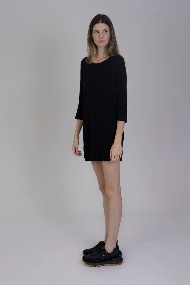 Vestido Viscose Canelado Mixte
